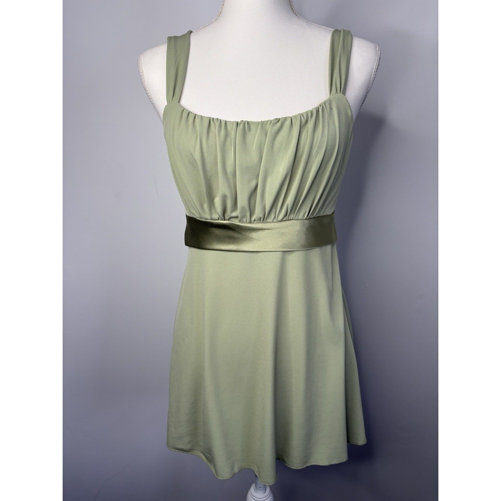 Vintage Womens Y2K  Satin Babydoll Top Size Large Forest Fairy Coquette‎ USA